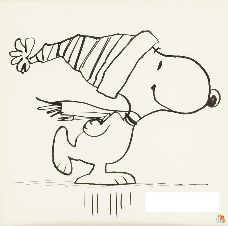 Snoopy Snow Skating Coloring Pages 1