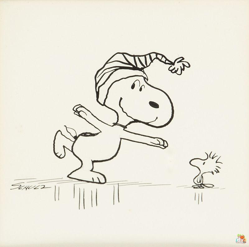 Snoopy Snow Skating Coloring Pages 4