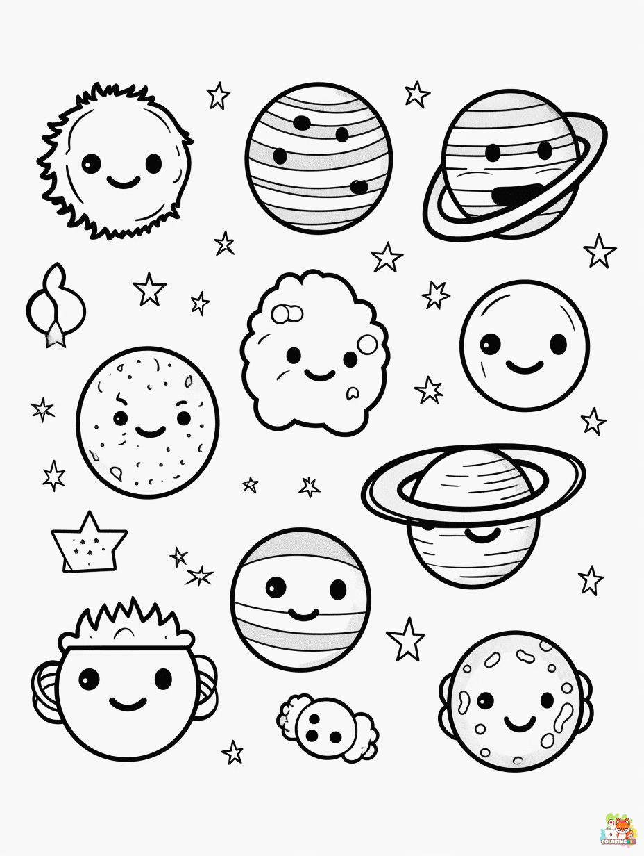Solar System coloring pages 1