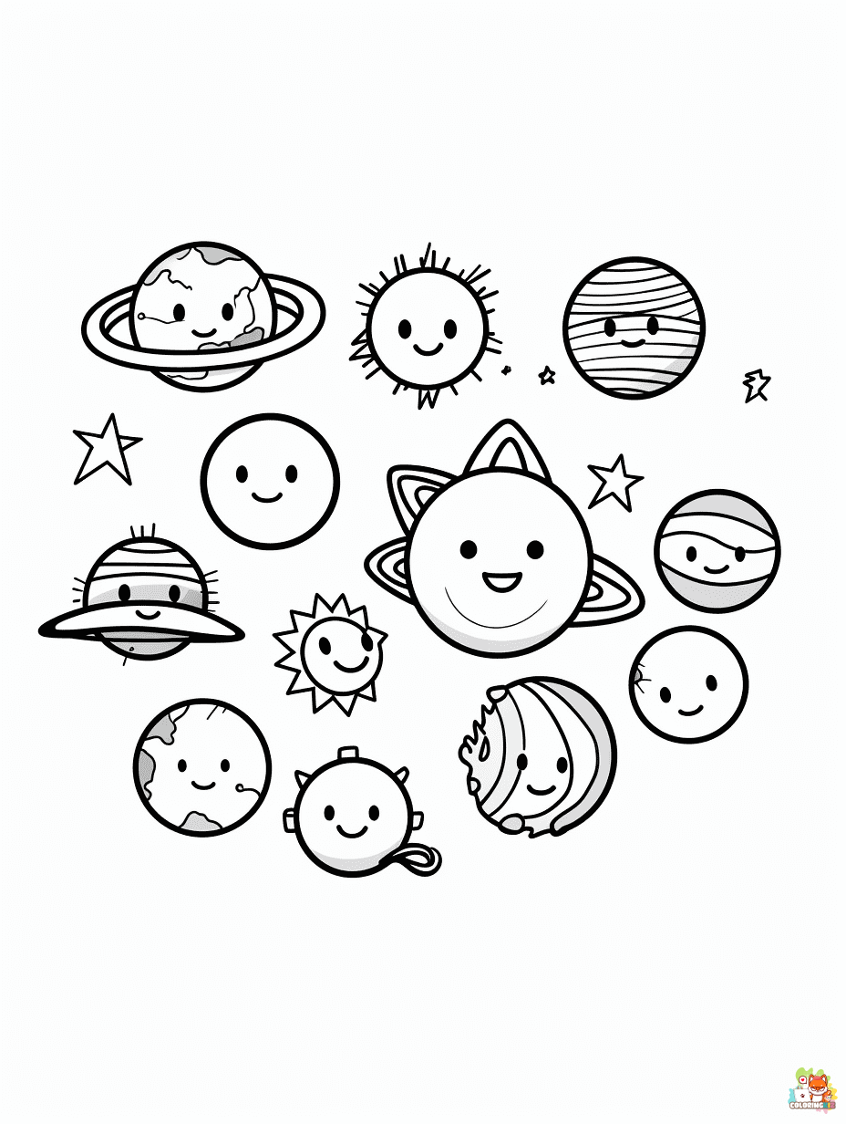 Solar System coloring pages 2
