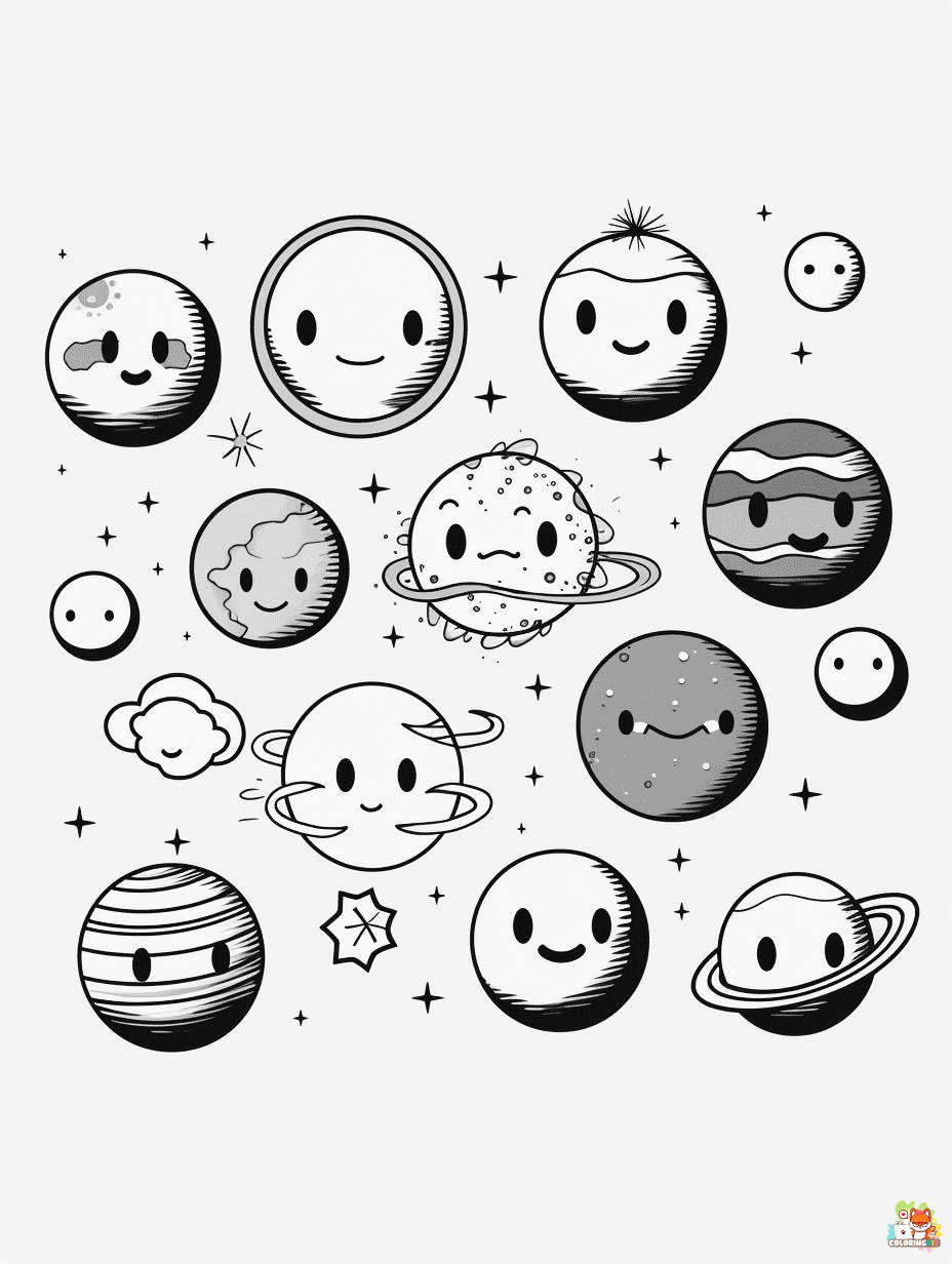 Solar System coloring pages printable free