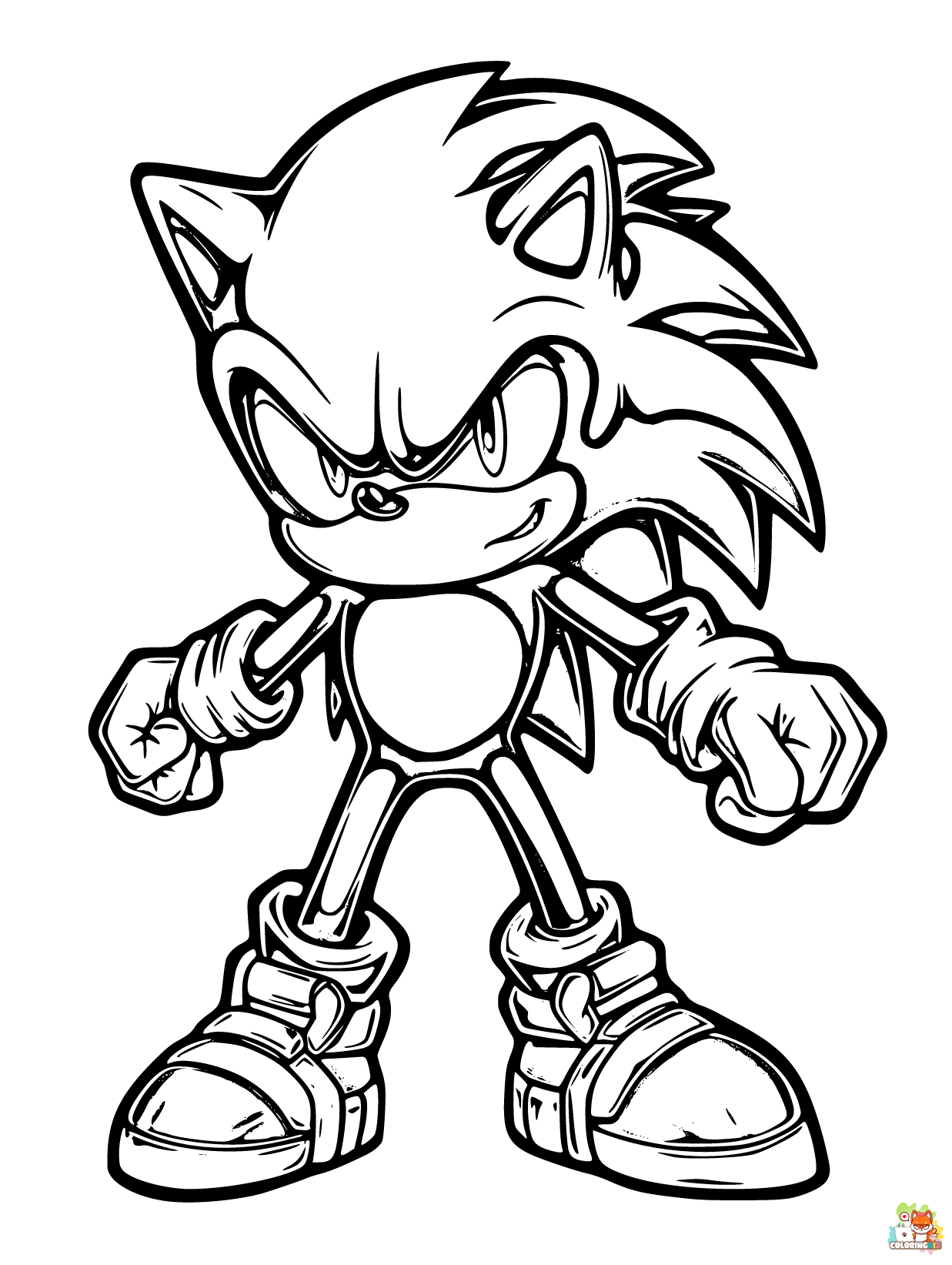 Sonic coloring pages easy