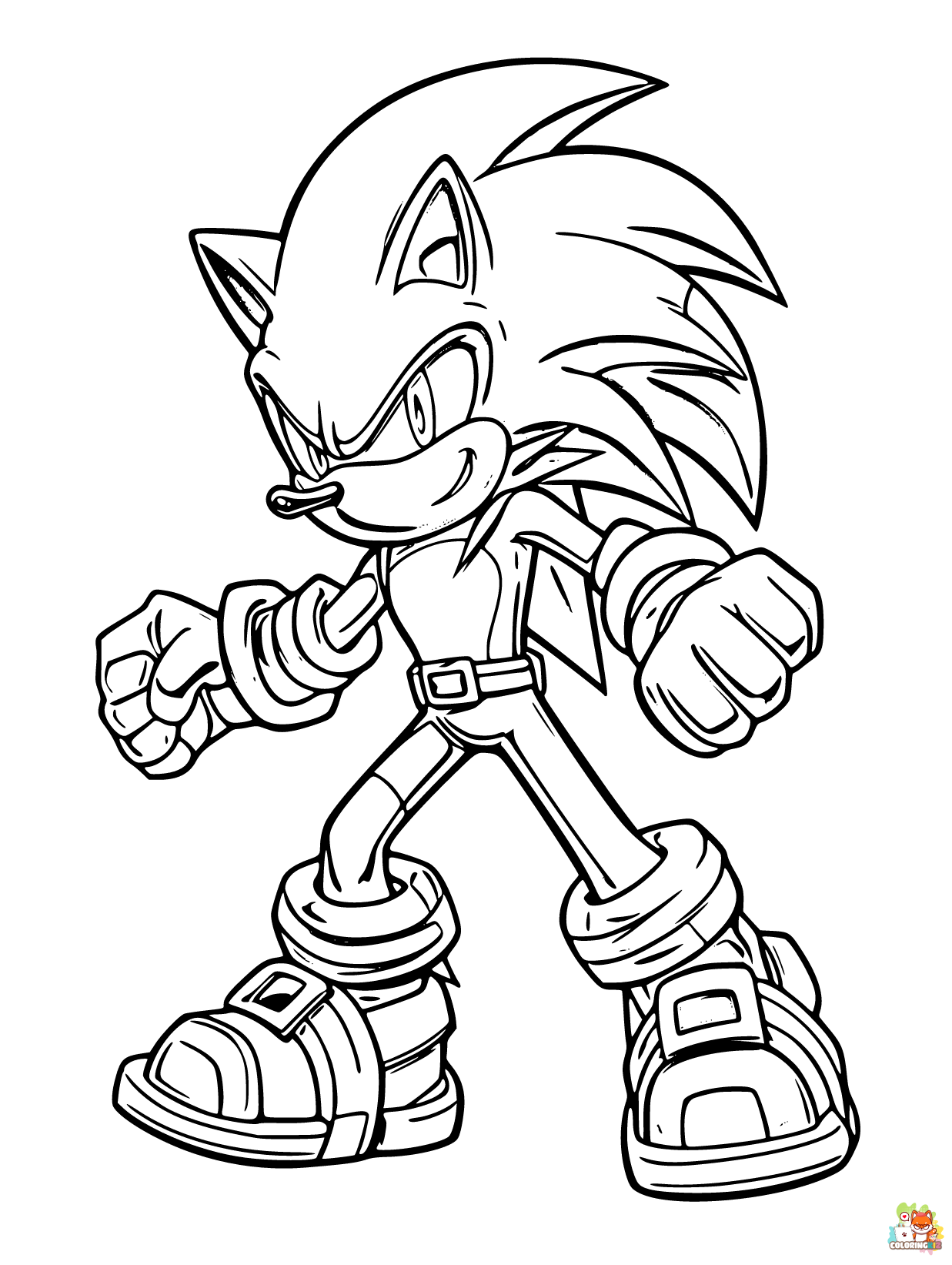 Sonic coloring pages for kids 1
