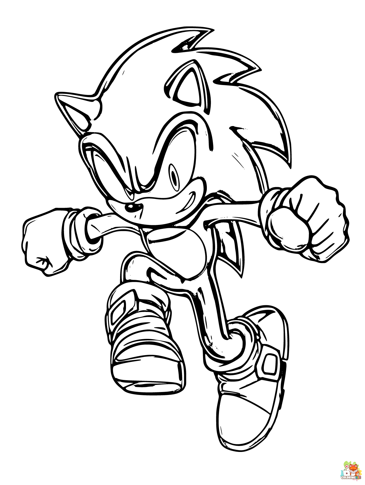 Sonic coloring pages for kids 2