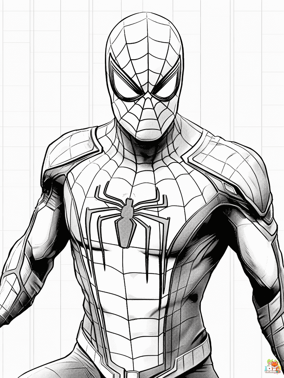Spiderman coloring pages easy