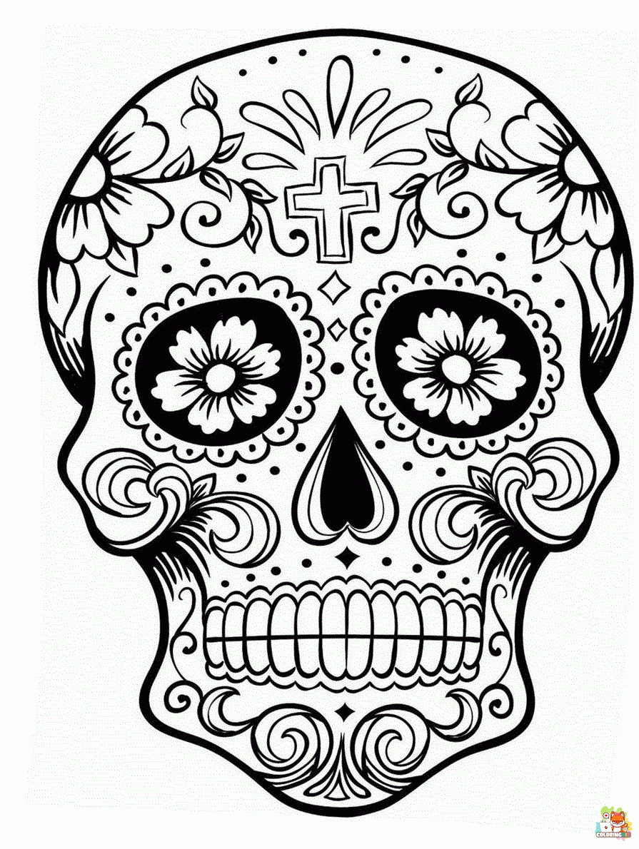 Sugar Skull coloring pages printable free