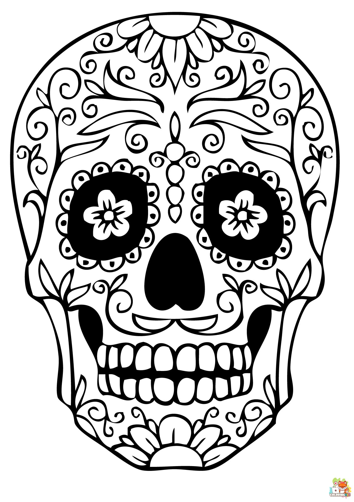 Sugar Skull coloring pages printable free
