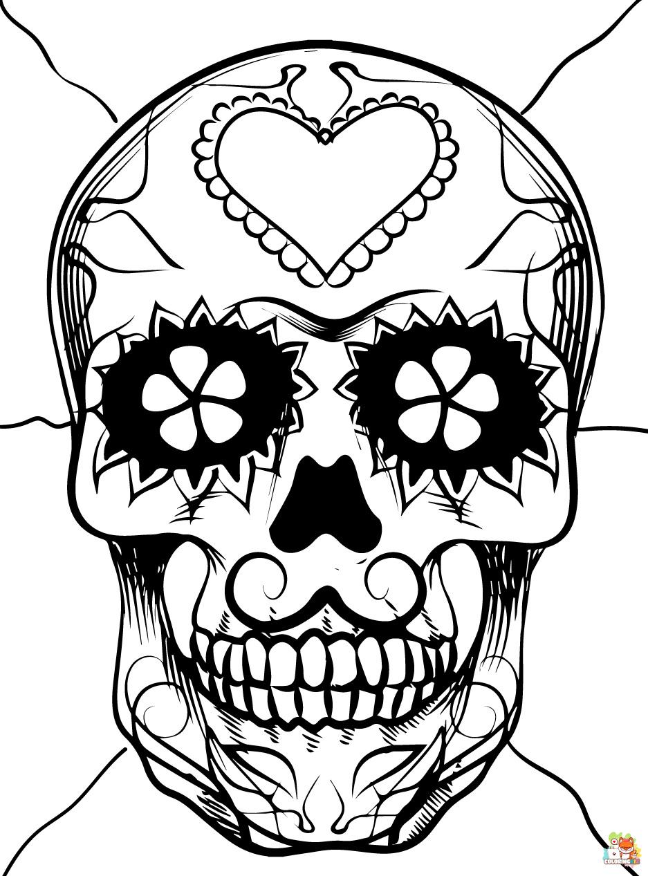 Sugar Skull coloring pages to print 1