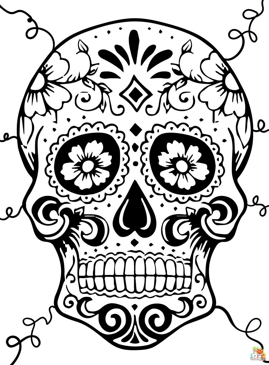 Sugar Skull coloring pages to print 2