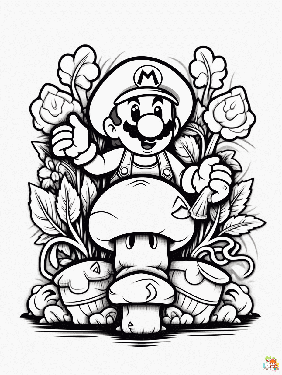 Super Mario coloring pages free