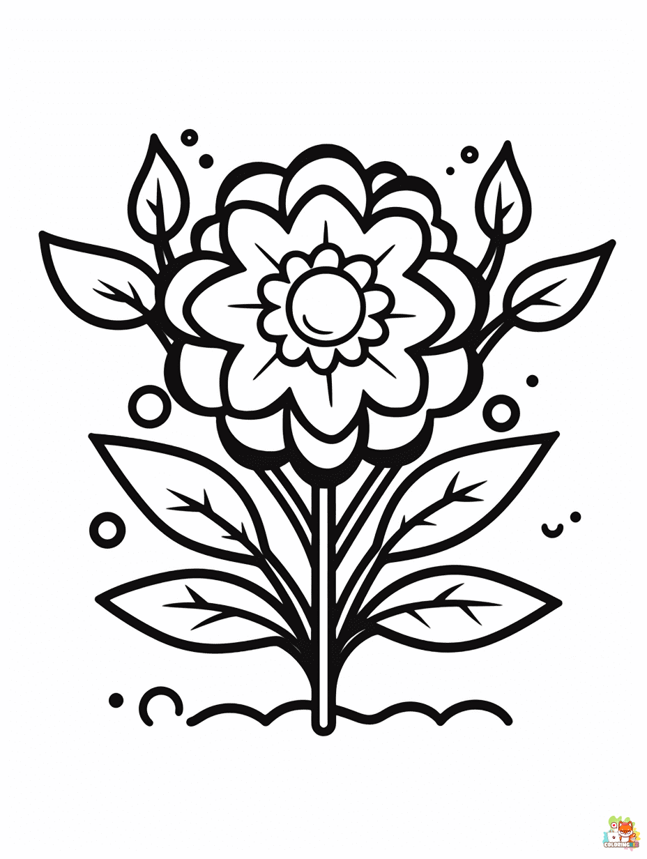 Winter Flower Coloring Pages Easy