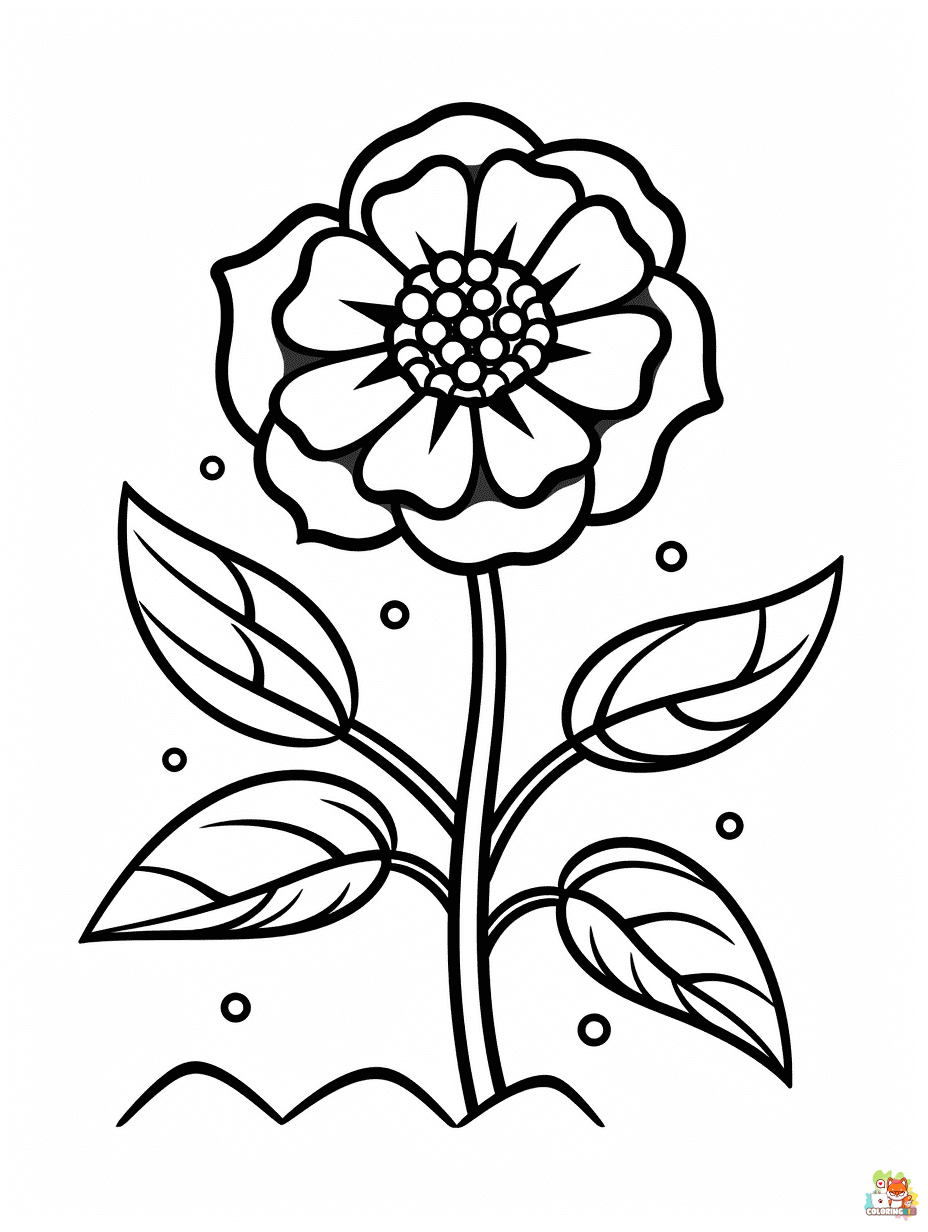 Winter Flower Coloring Pages free