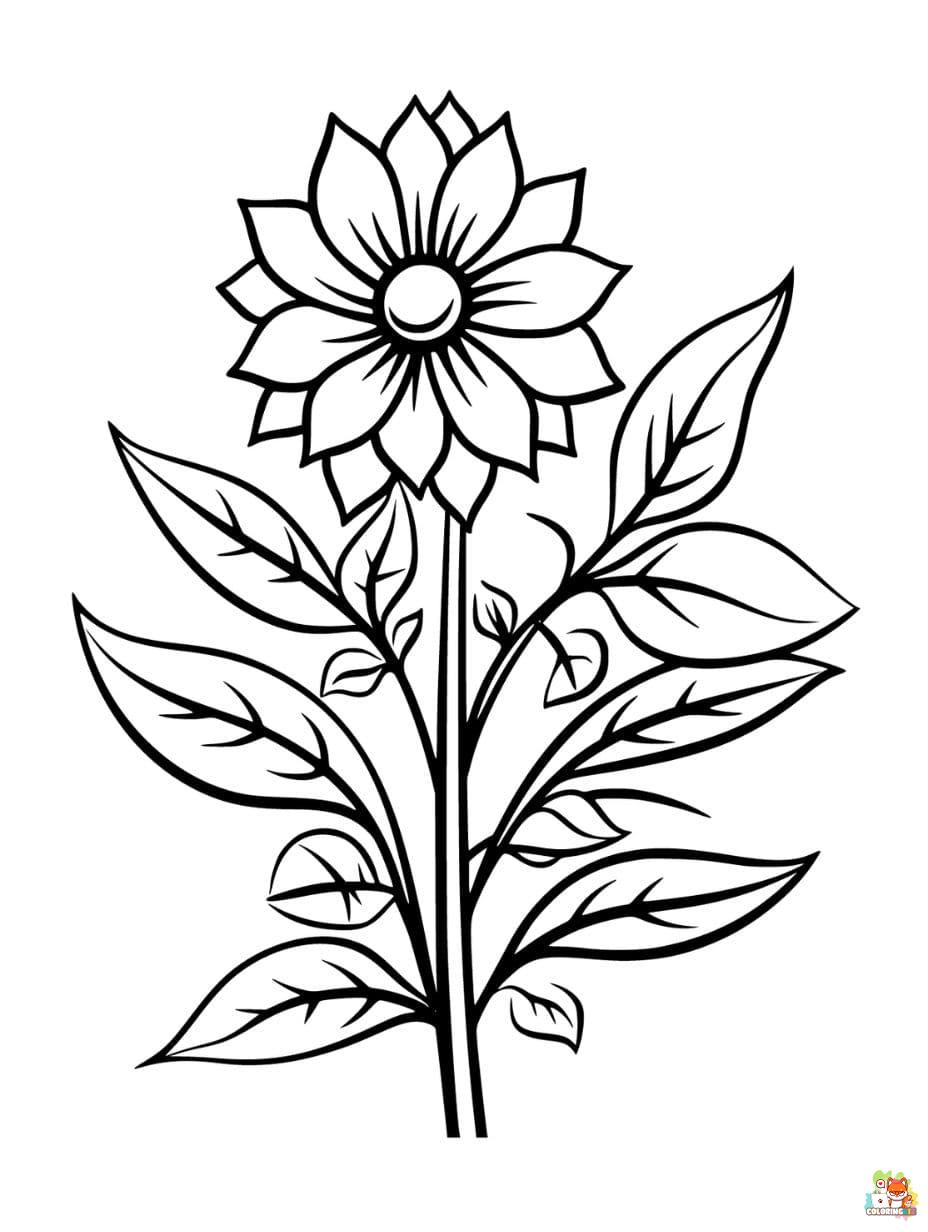 autumn flowers coloring pages