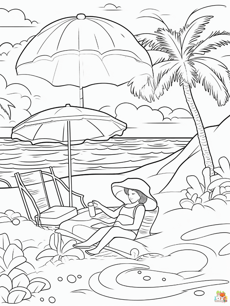 beach summer coloring pages printable 12 1