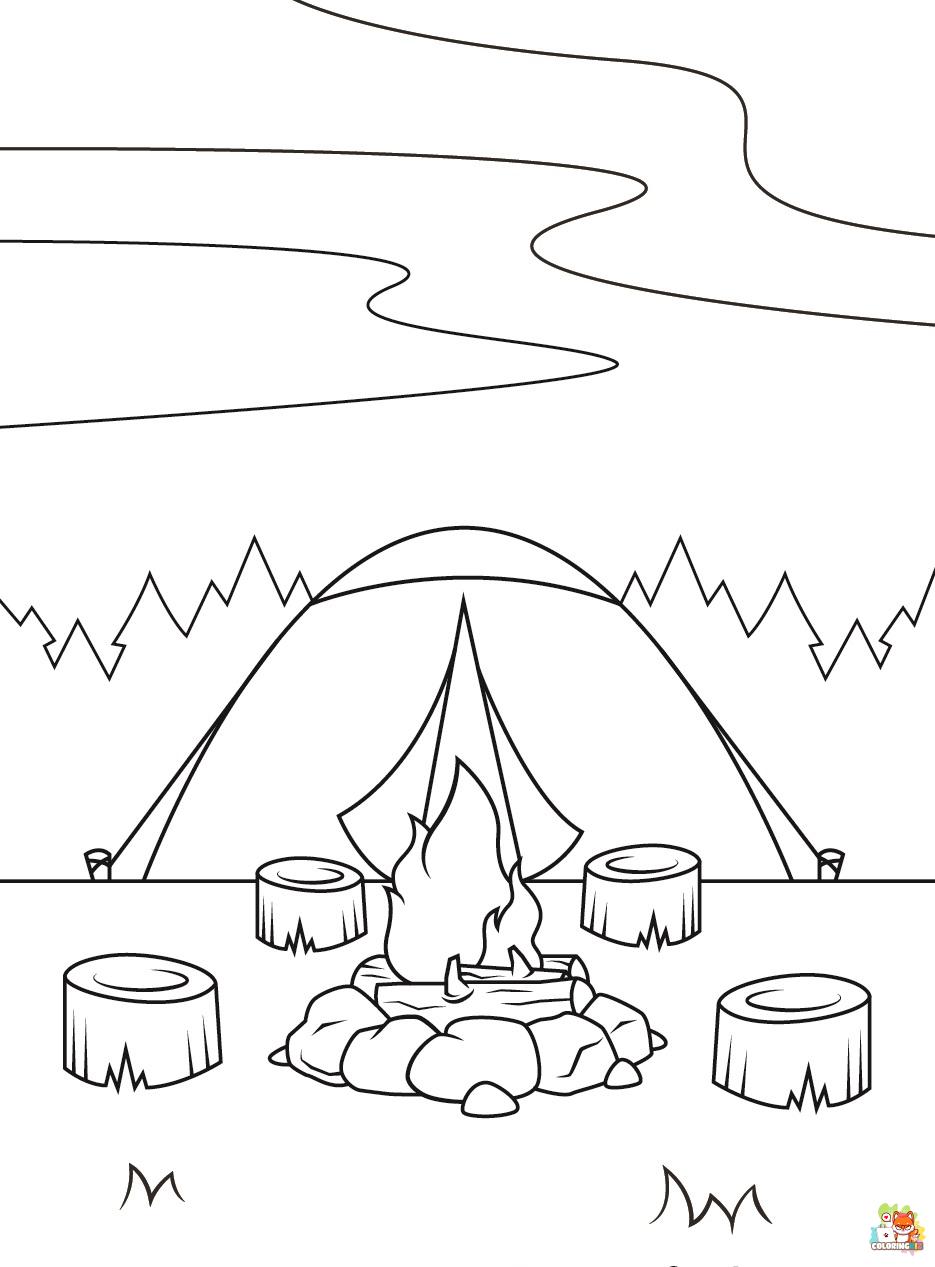 camping coloring pages 4