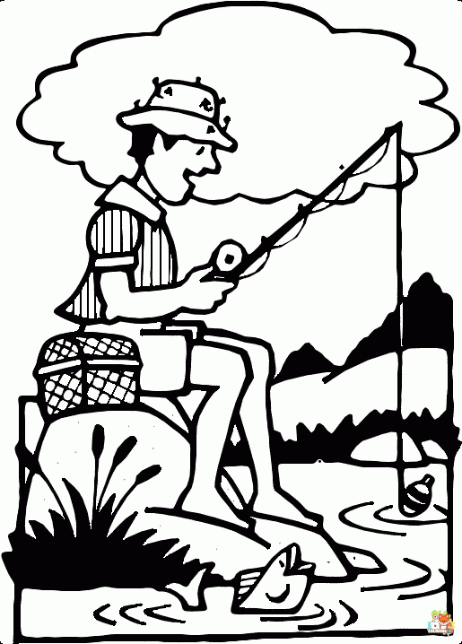 coloring pages fishing 1
