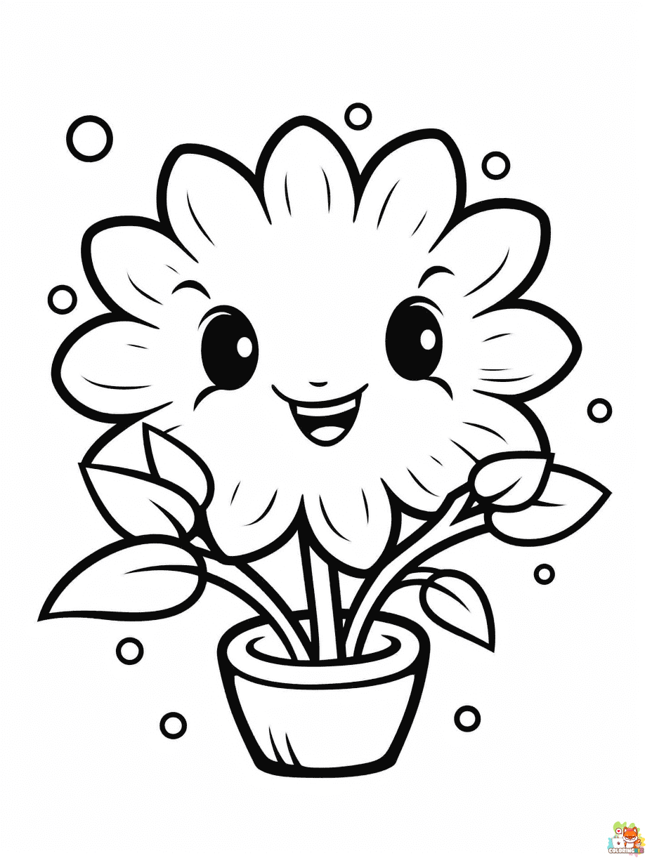 cute flowers coloring pages