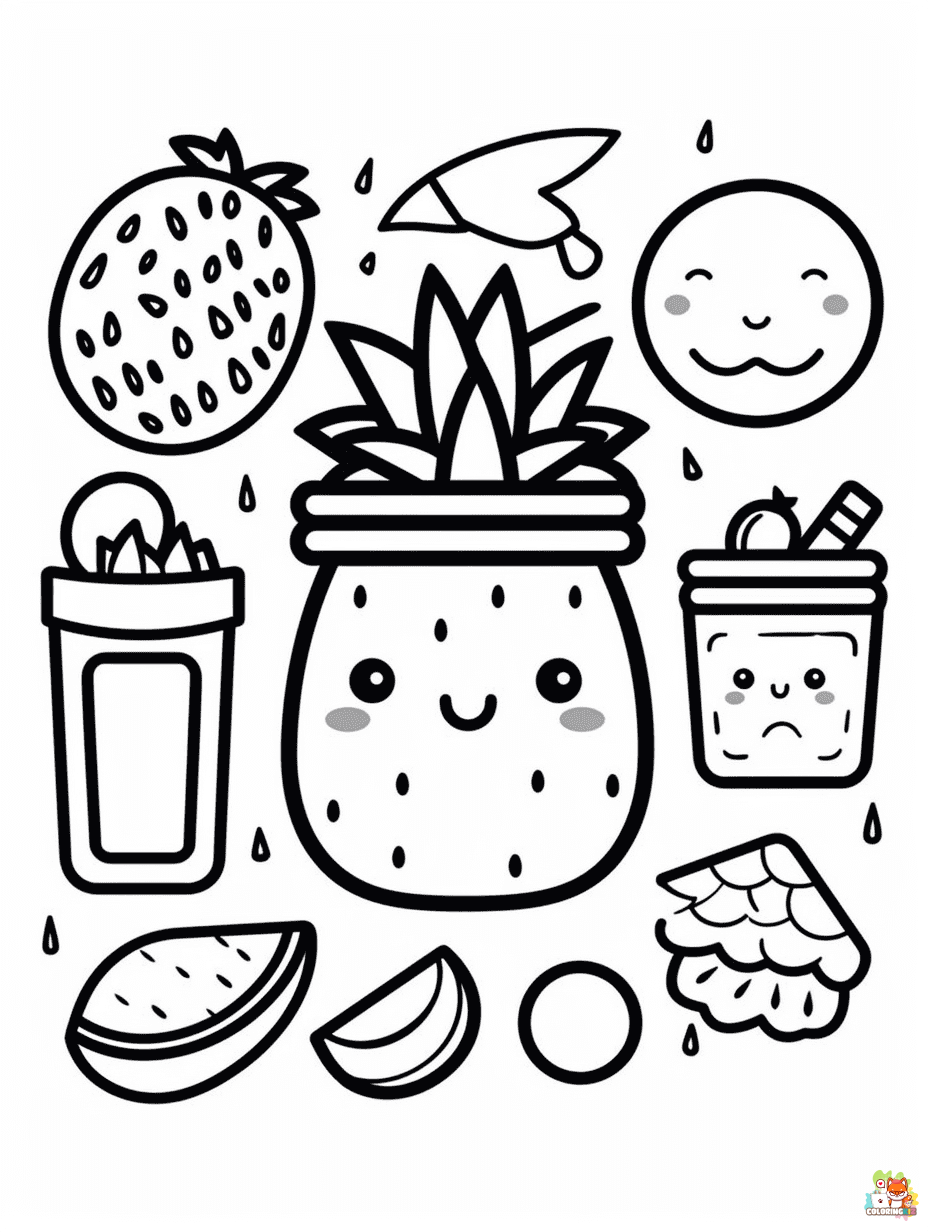 cute summer coloring pages printable free 1