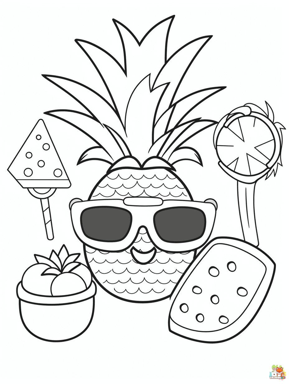 cute summer coloring pages to print 2