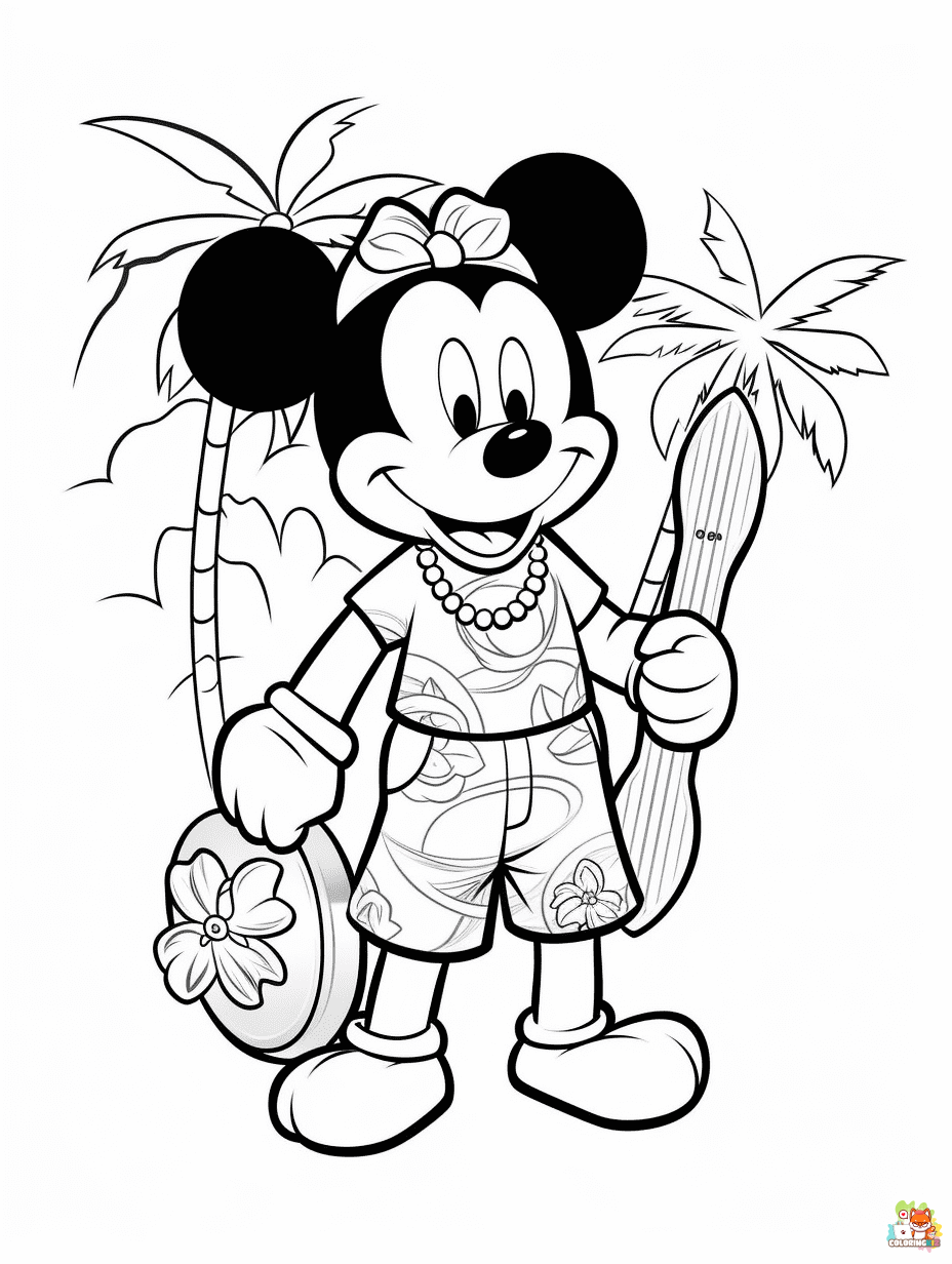 disney summer coloring pages printable free 1