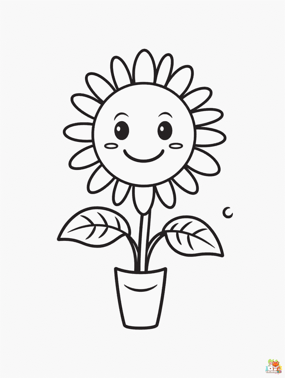 easy cute flower coloring pages 1