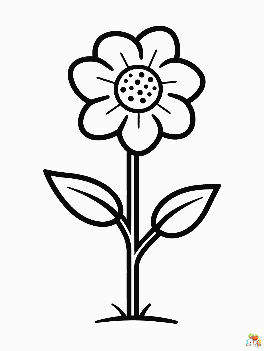 easy simple flower coloring pages