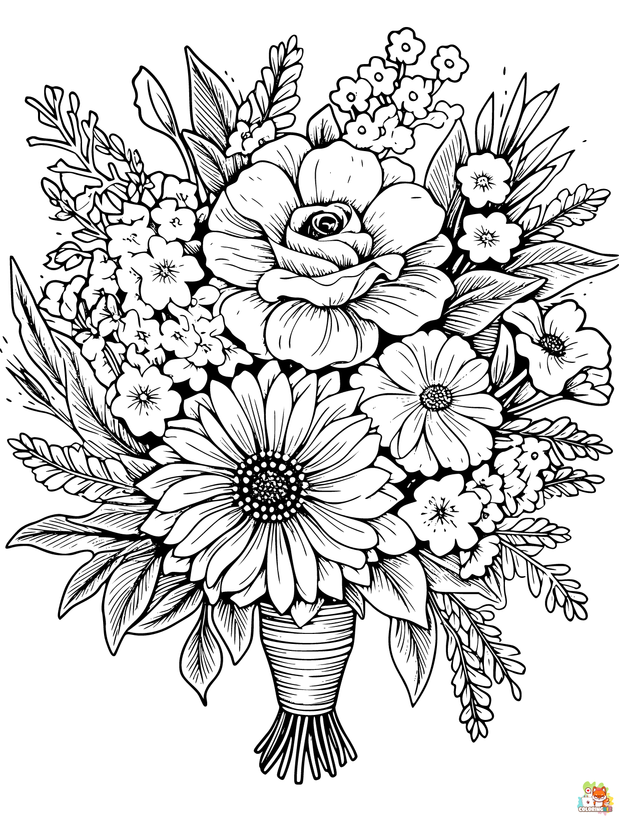 flower bouquet coloring pages
