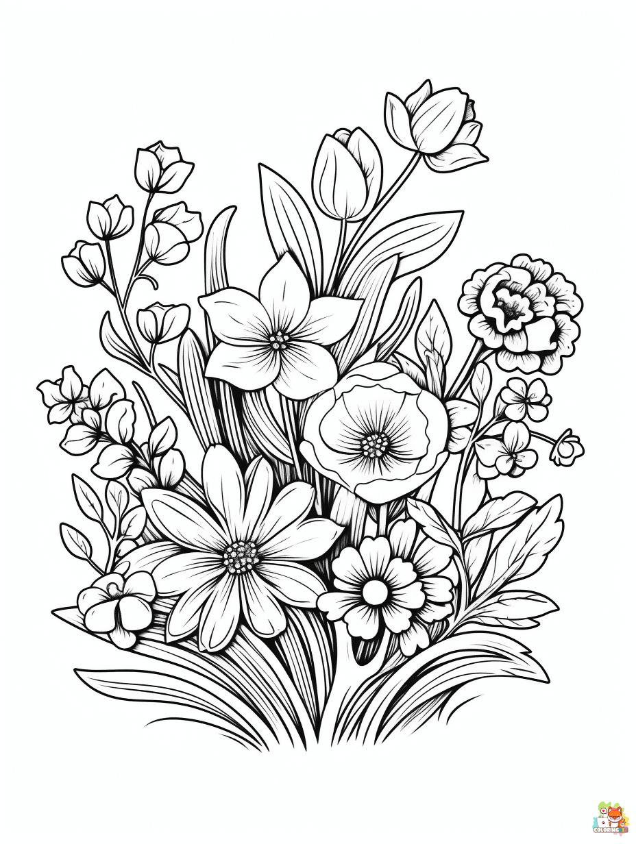 flower coloring pages spring
