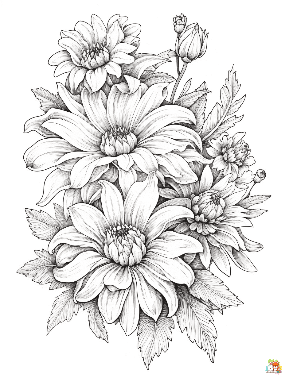 free coloring pages for adults flowers