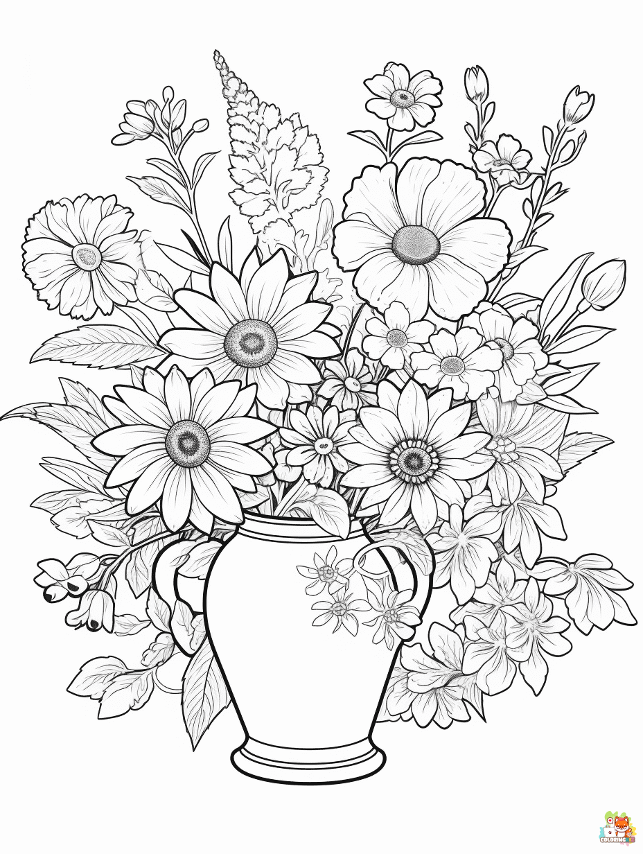 free coloring pages spring flowers