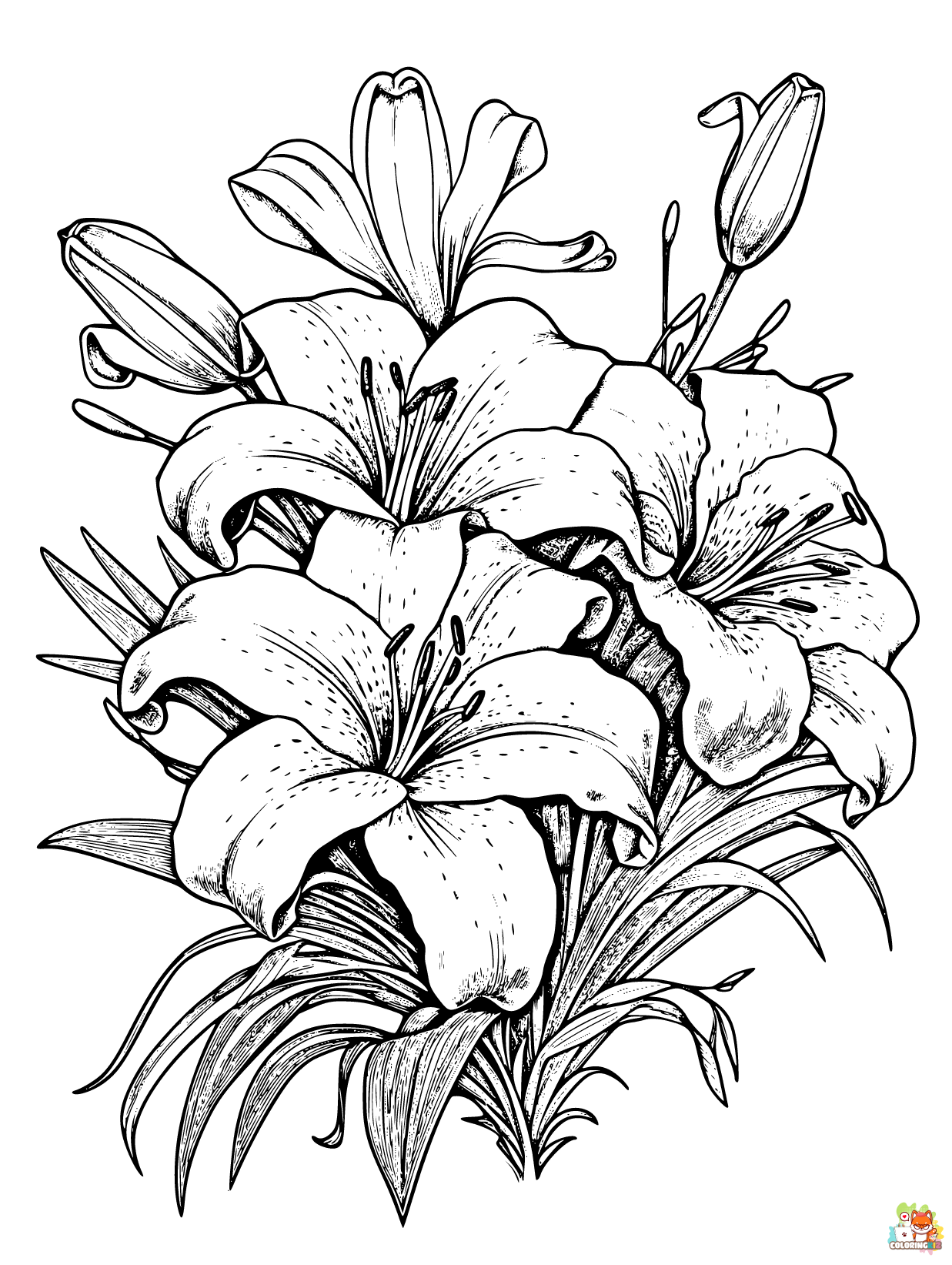 free flower coloring pages for adults