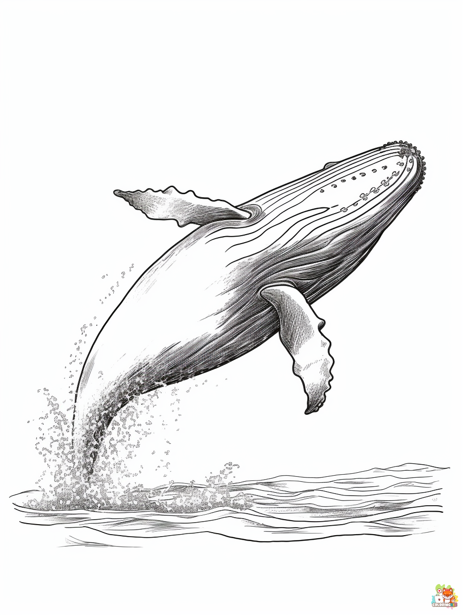 gbcoloring A humpback whale breaching out of the water Coloring 2d13d590 b59c 4a61 b78c bd7d6b039d2b