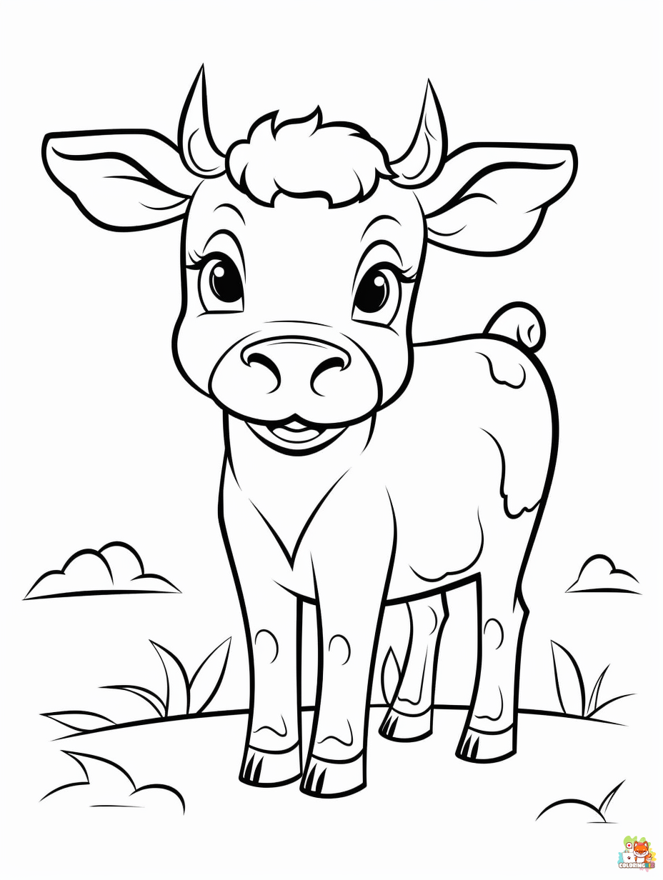gbcoloring cow Coloring pages for kids A cow in a field style b05caa16 1c4e 408c b993 60685a664a6d