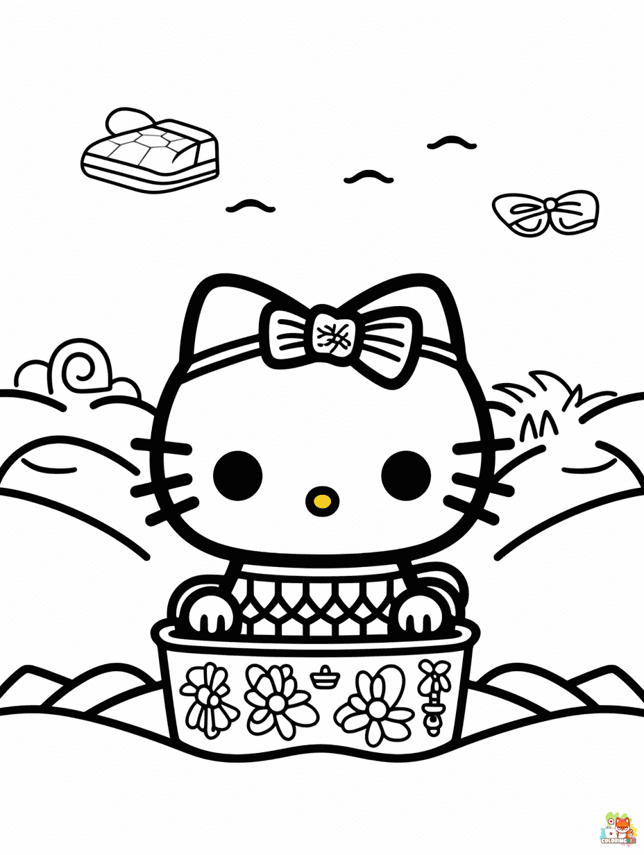 hello kitty summer coloring pages printable 1