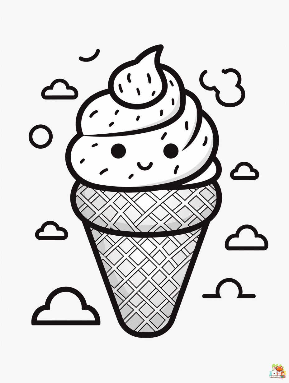 ice cream summer coloring pages printable 1
