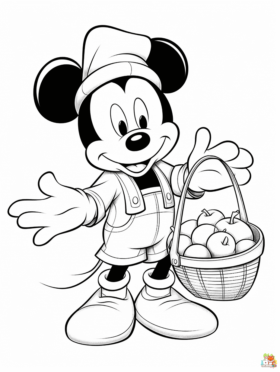 mickey mouse summer coloring pages free 1