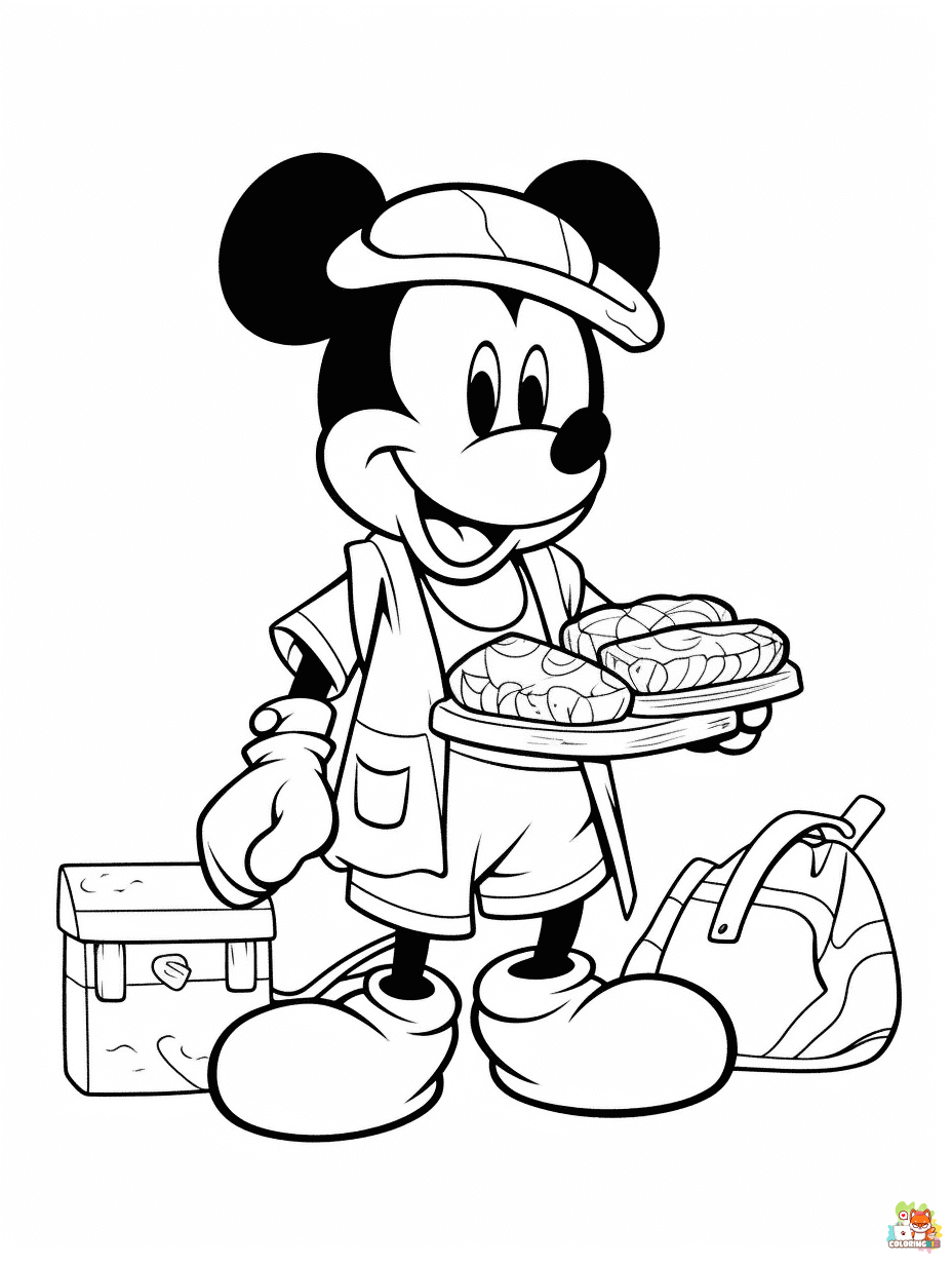 mickey mouse summer coloring pages to print 1