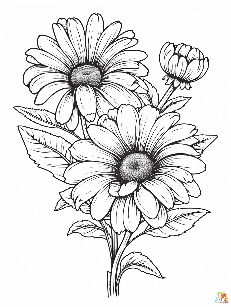 pretty flower coloring pages