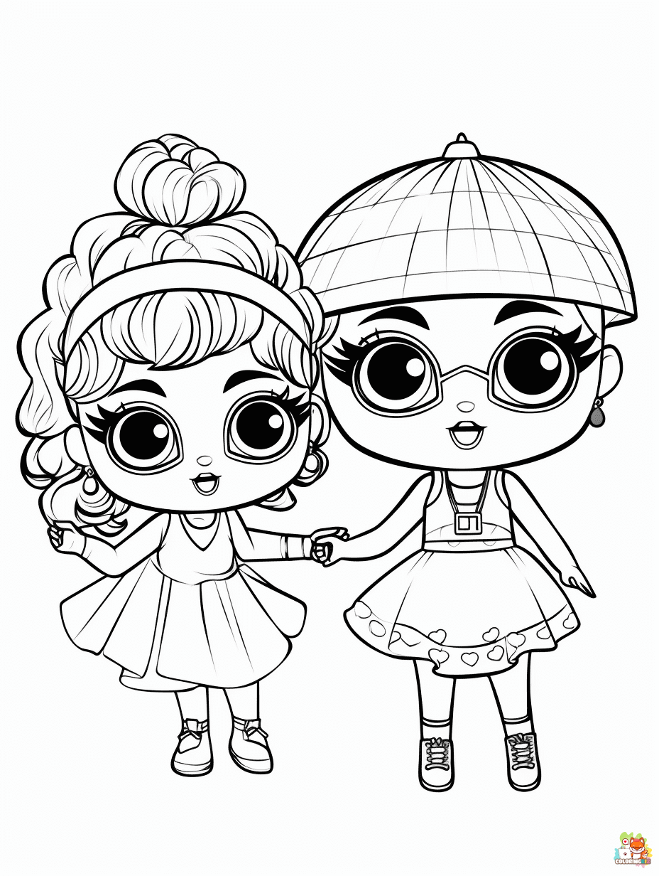 sisters summer sisters lol coloring pages free 1