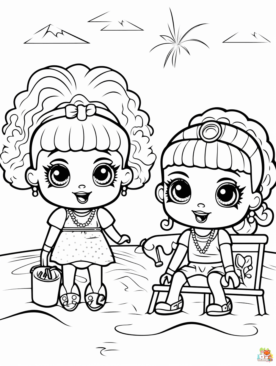 sisters summer sisters lol coloring pages printable 1