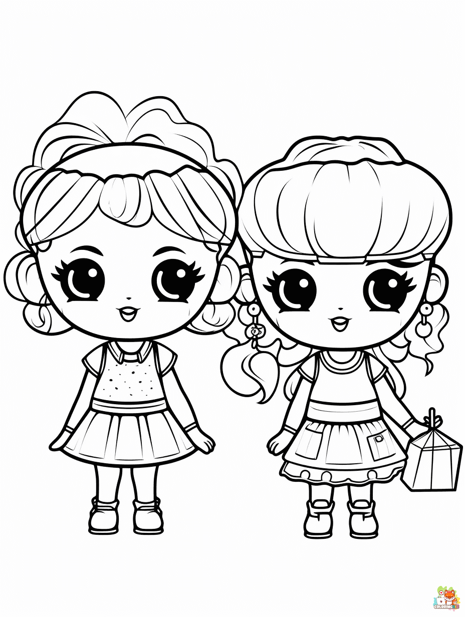 sisters summer sisters lol coloring pages printable free 1