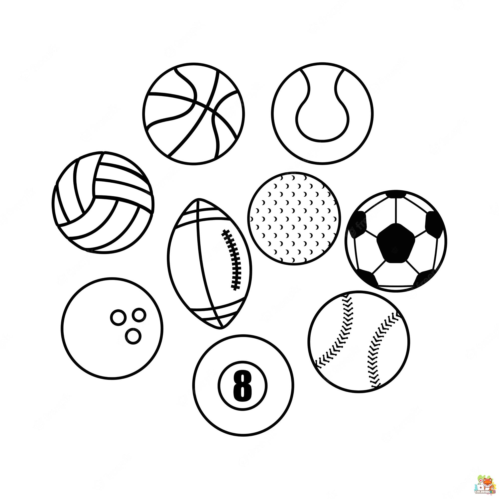 sports balls coloring pages 1