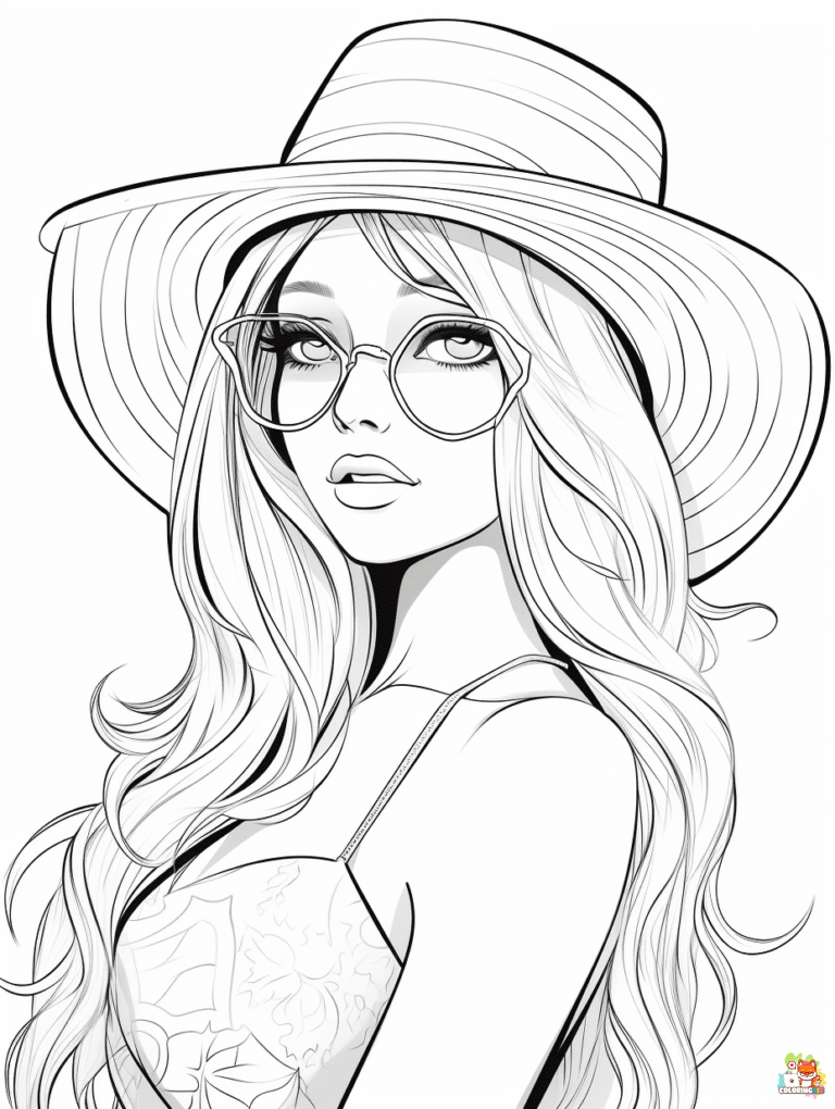 summer barbie coloring pages free 3