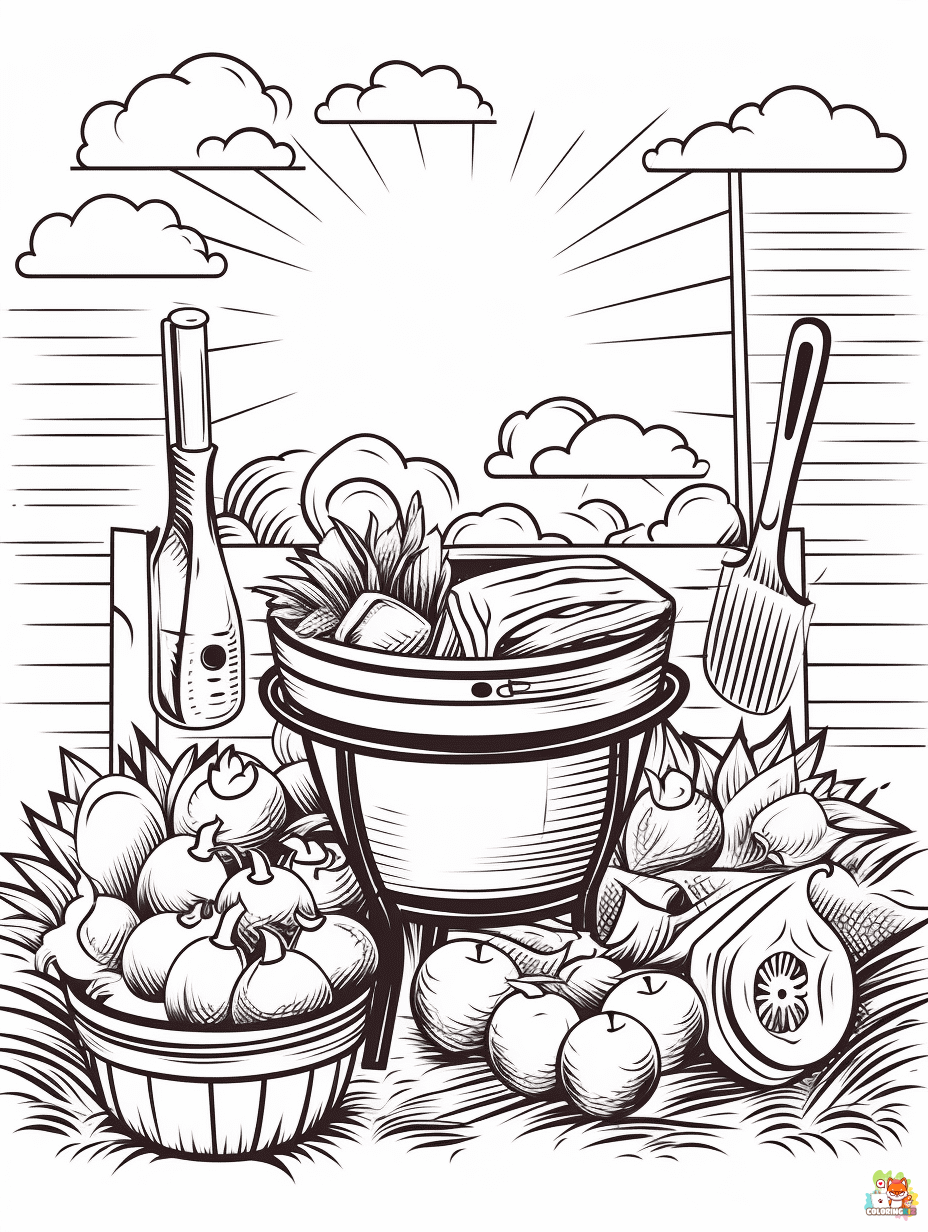 summer bbq coloring pages 1 1