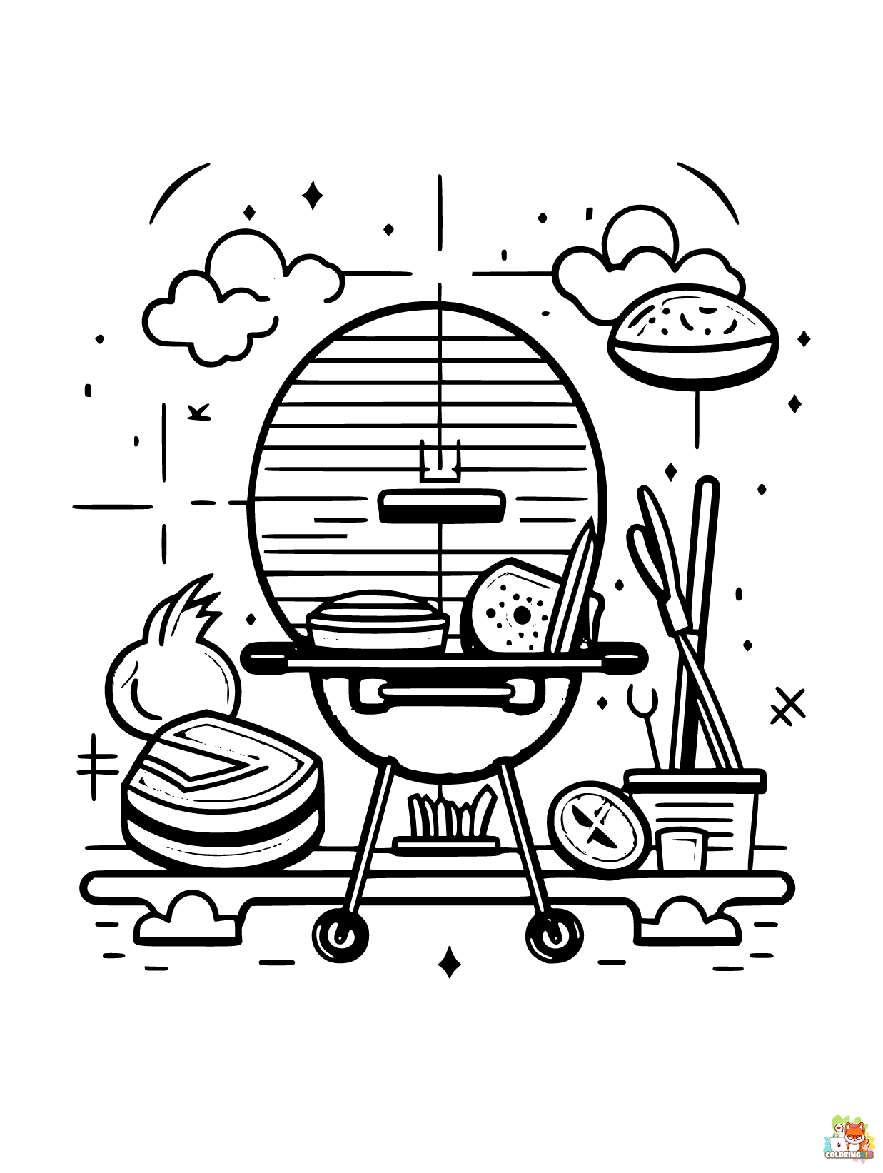 summer bbq coloring pages 6 1