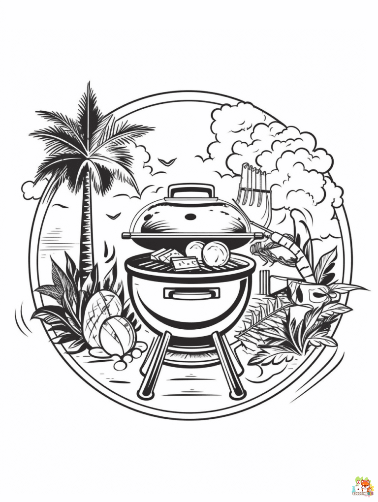 summer bbq coloring pages to print 1