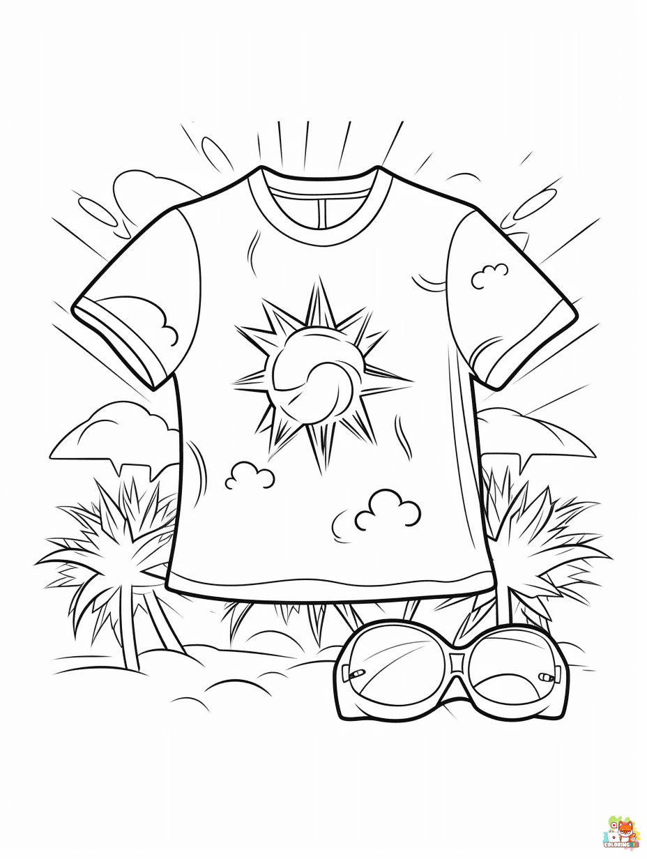 summer clothes coloring pages printable 1