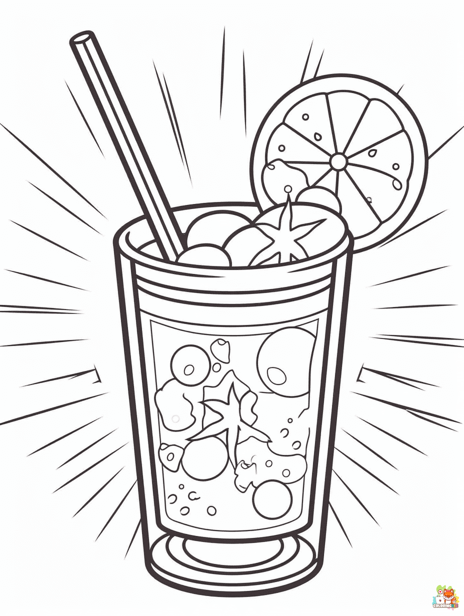 summer drinks coloring pages to print 1