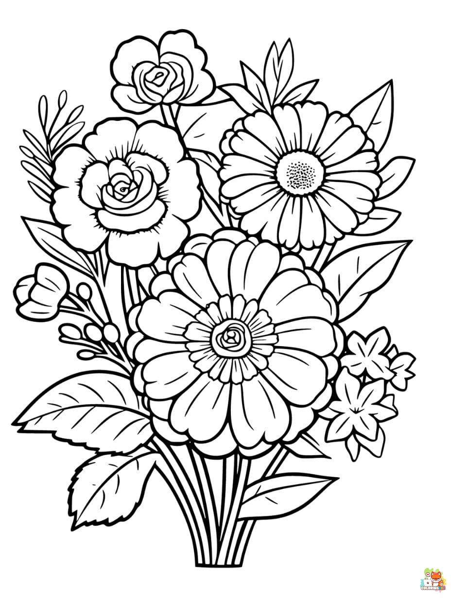 summer flower coloring pages to print