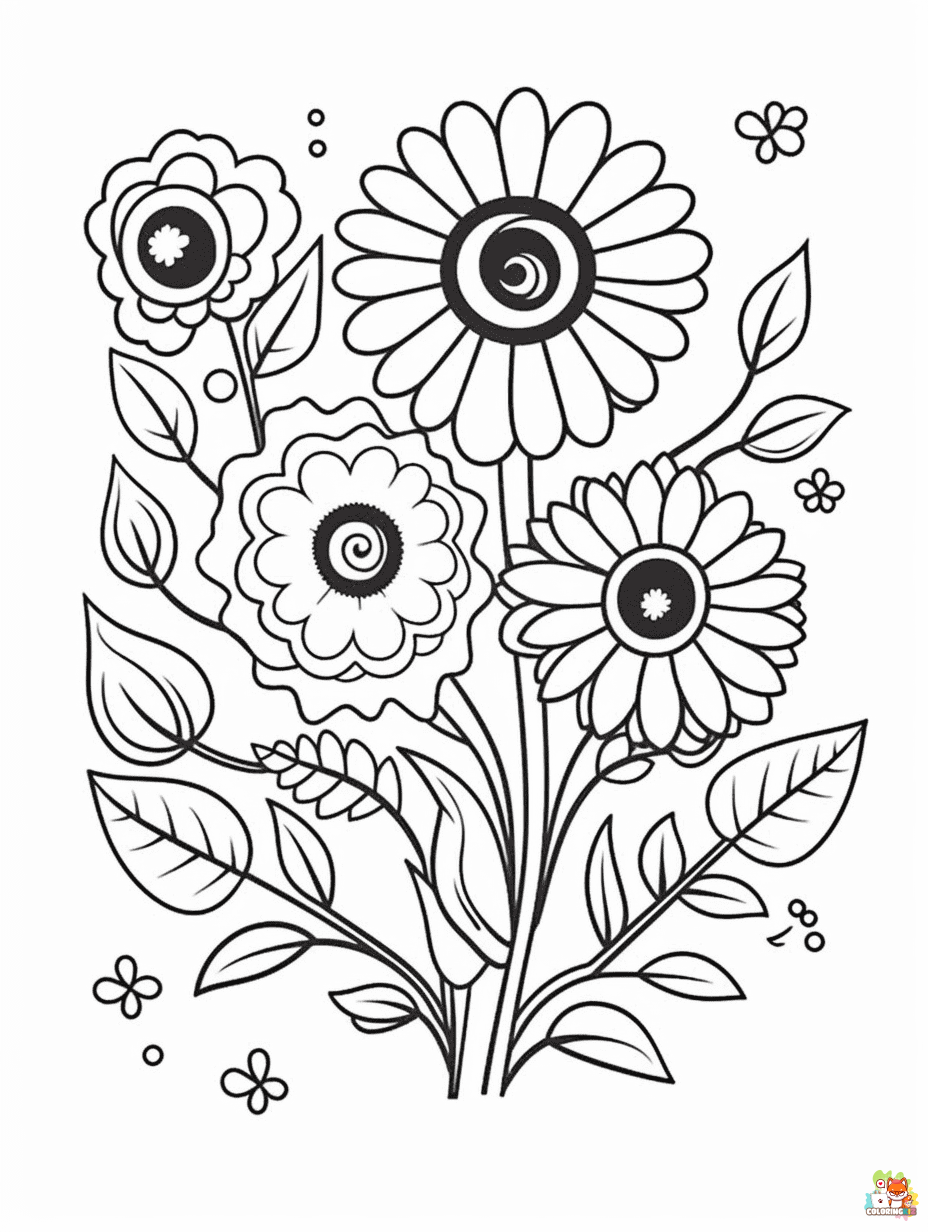 summer flowers coloring pages for adults